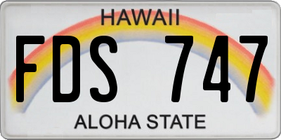 HI license plate FDS747