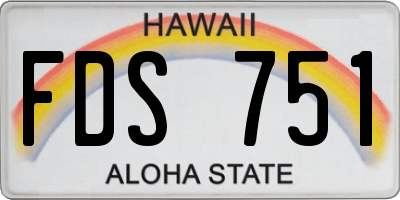 HI license plate FDS751