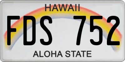 HI license plate FDS752