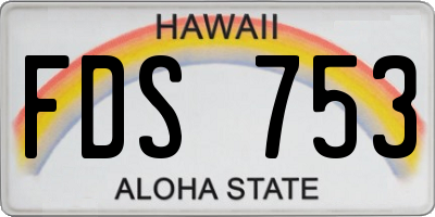 HI license plate FDS753