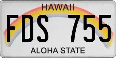 HI license plate FDS755