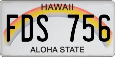 HI license plate FDS756
