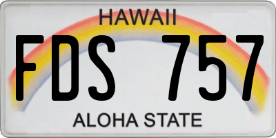 HI license plate FDS757