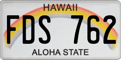 HI license plate FDS762