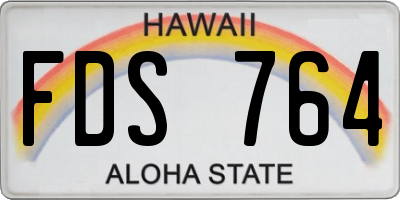 HI license plate FDS764