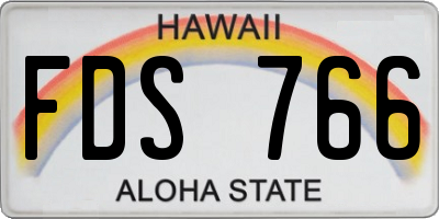 HI license plate FDS766