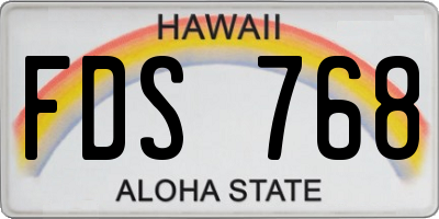HI license plate FDS768