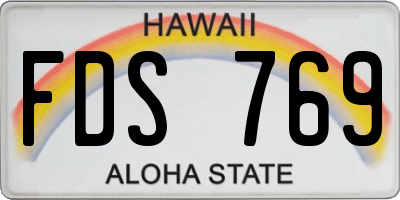 HI license plate FDS769