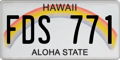 HI license plate FDS771