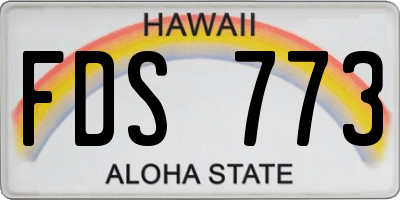 HI license plate FDS773