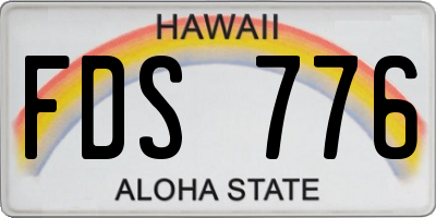HI license plate FDS776