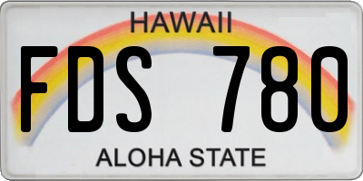 HI license plate FDS780