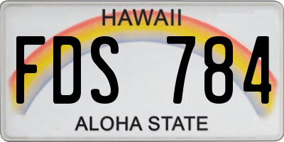 HI license plate FDS784