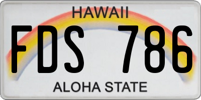 HI license plate FDS786