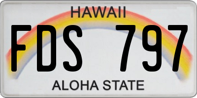 HI license plate FDS797