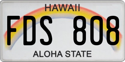HI license plate FDS808