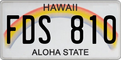 HI license plate FDS810
