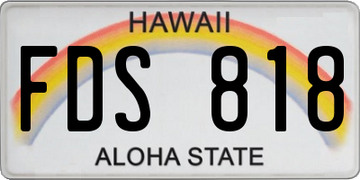 HI license plate FDS818