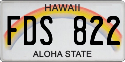HI license plate FDS822