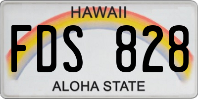 HI license plate FDS828