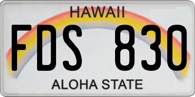 HI license plate FDS830