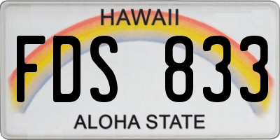 HI license plate FDS833