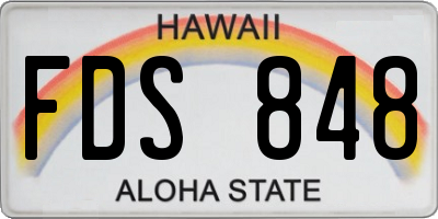 HI license plate FDS848