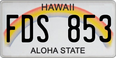 HI license plate FDS853