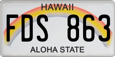 HI license plate FDS863