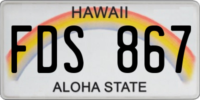 HI license plate FDS867