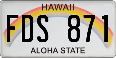 HI license plate FDS871