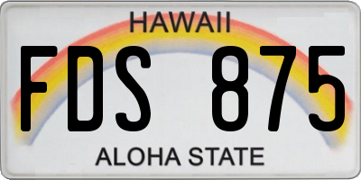 HI license plate FDS875