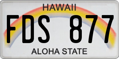 HI license plate FDS877