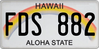 HI license plate FDS882