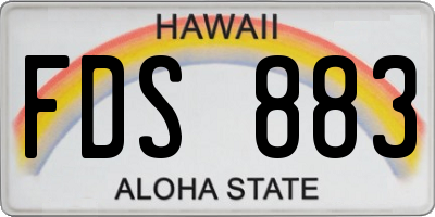 HI license plate FDS883