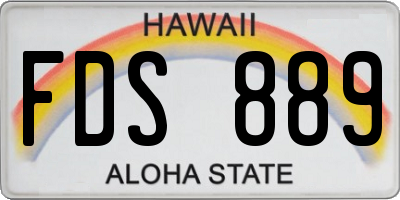 HI license plate FDS889