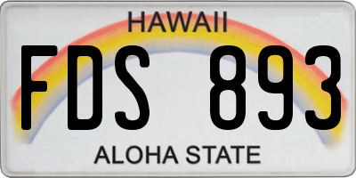 HI license plate FDS893