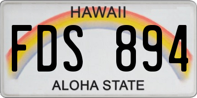 HI license plate FDS894
