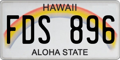 HI license plate FDS896