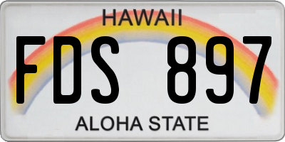HI license plate FDS897