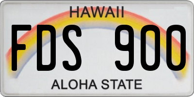 HI license plate FDS900