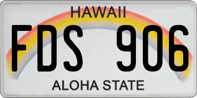 HI license plate FDS906