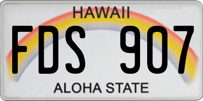 HI license plate FDS907