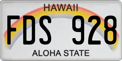 HI license plate FDS928