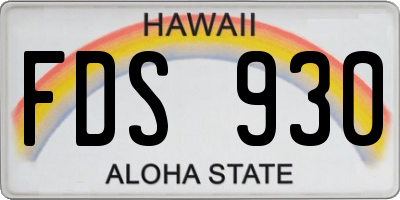 HI license plate FDS930