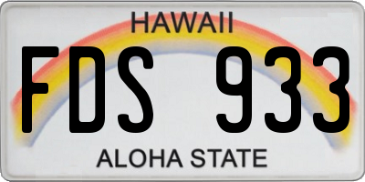 HI license plate FDS933