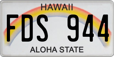 HI license plate FDS944