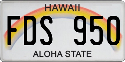 HI license plate FDS950