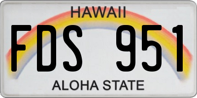 HI license plate FDS951