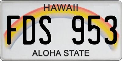 HI license plate FDS953